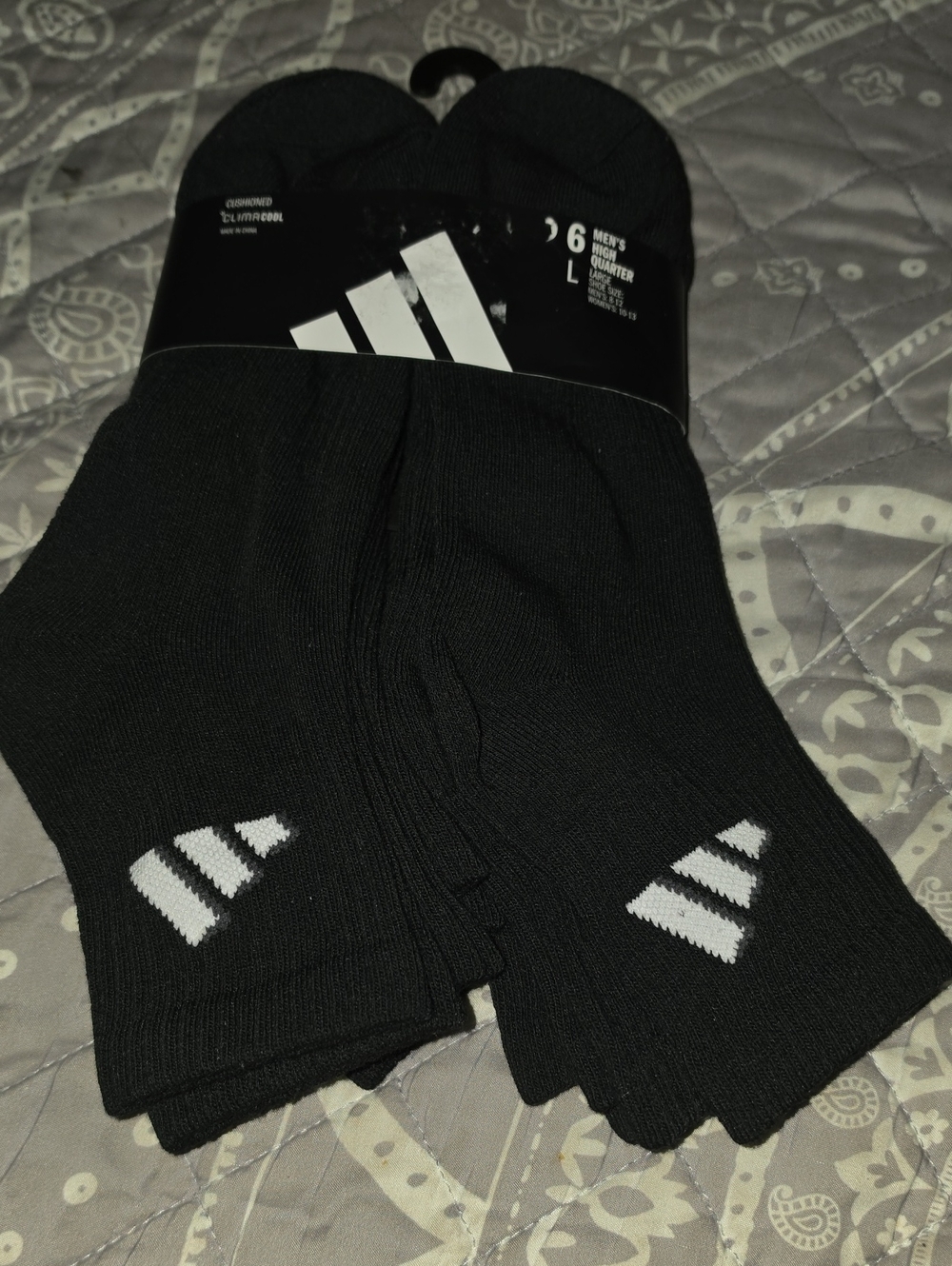 adidas Black Low-Cut Athletic Socks with White Logo - Pack of 6